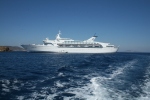 the Agean Pearl at Sea off the Coast of Patmos